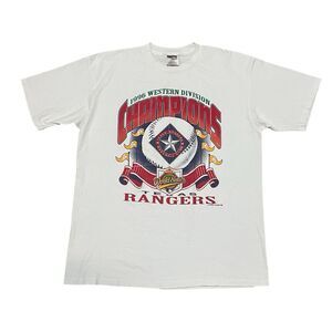 VINTAGE Texas Rangers T Shirt Size XL Western Champions 1996 Rare MLB ONEITA USA